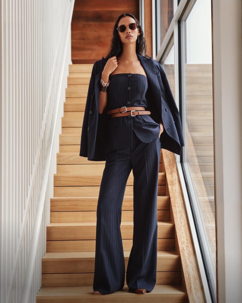 レザー ダブルバックル スタックド ワイド ベルト
