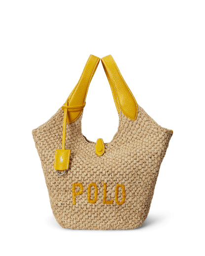 Polo Play ラフィアレザー ロゴ トート
